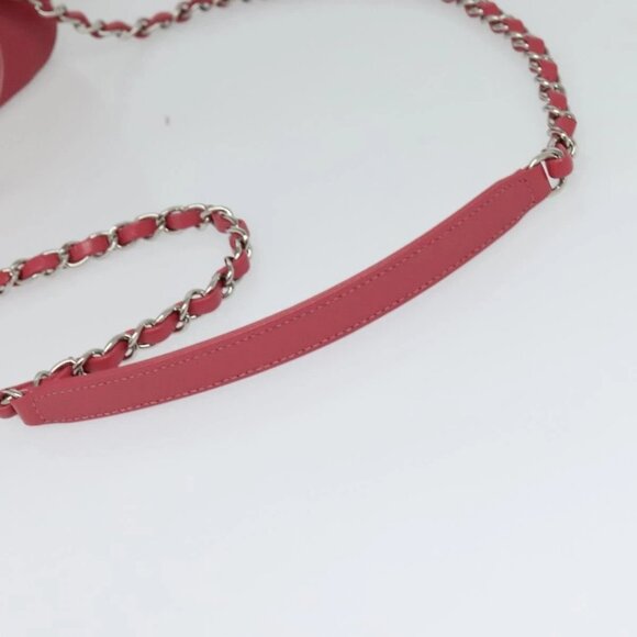 CHANEL Wicker Vanity Chain Shoulder Bag Rattan 2way Pink Silver CC Auth 114200AM - Picture 9 of 16